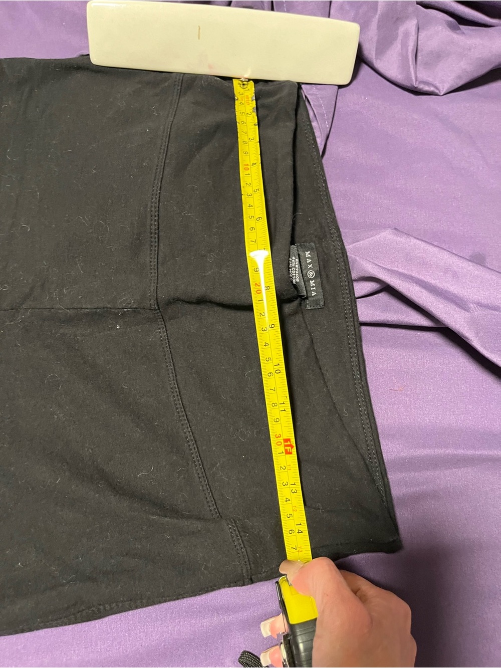 Black High-Waist Stretch Leggings with Wide Waistband - Max & Mia